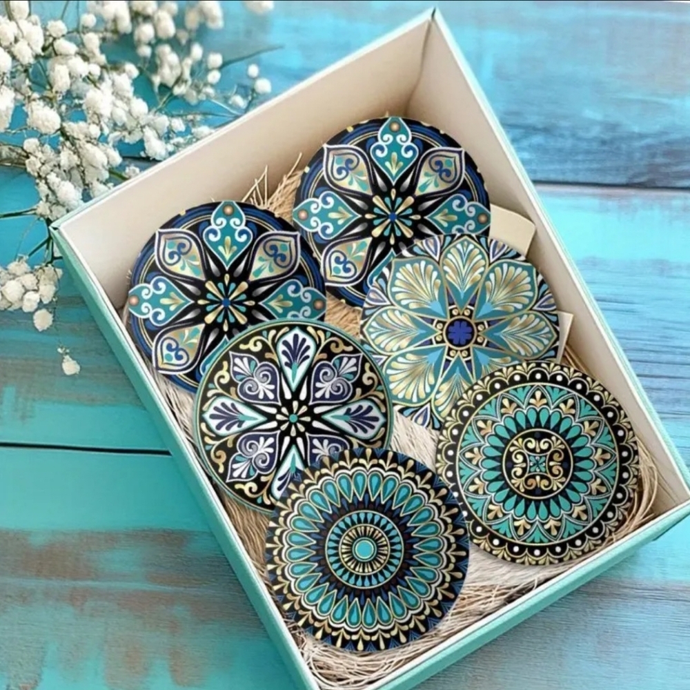 Set of Mandala Decorative Coasters
